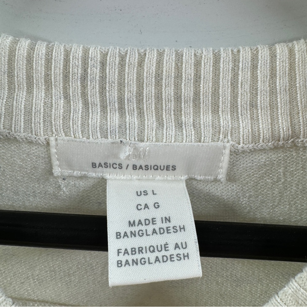 H&M Basics Cream Knit Sweater Women’s Size Large - Picture 5 of 6